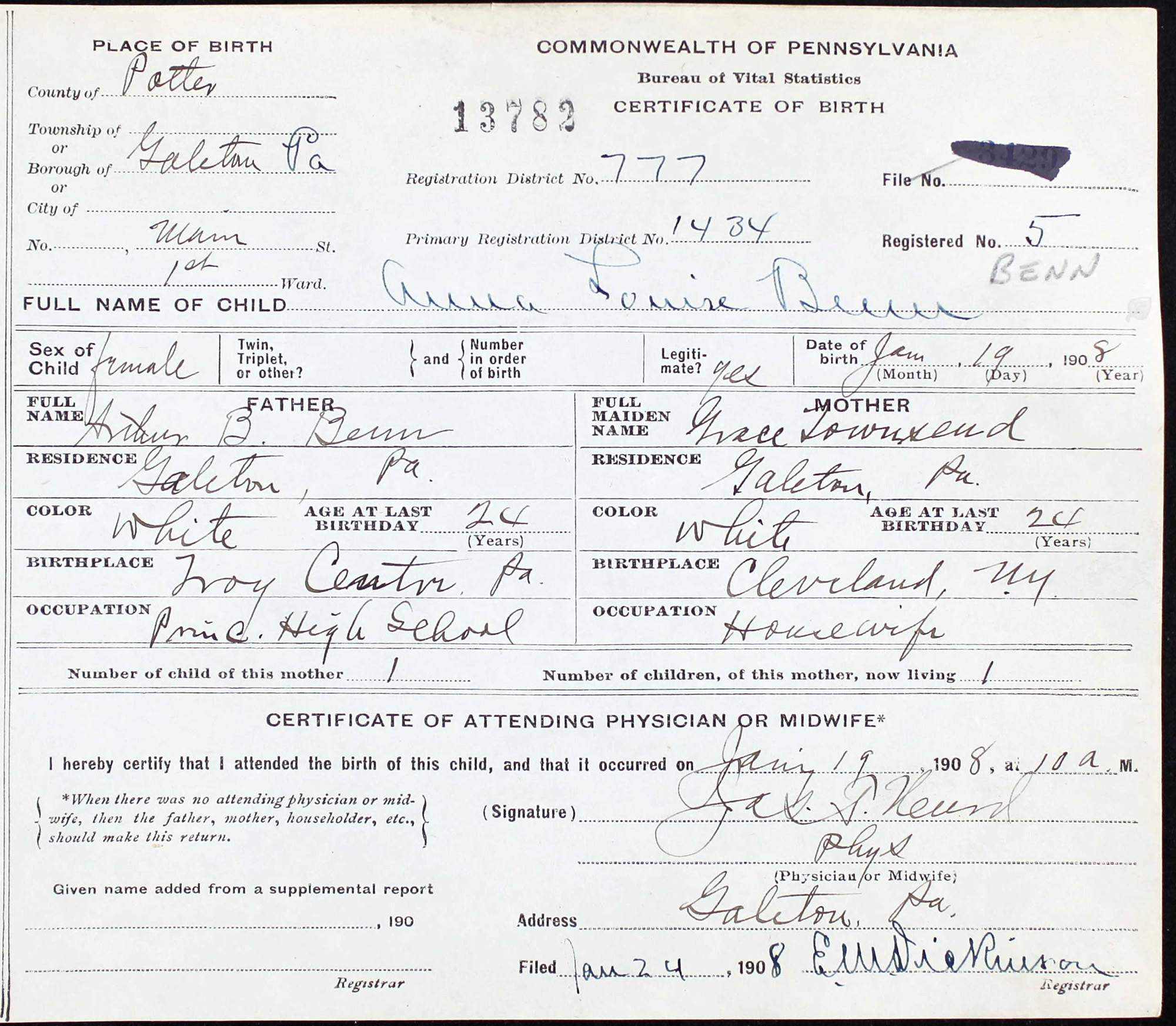 birth certificate